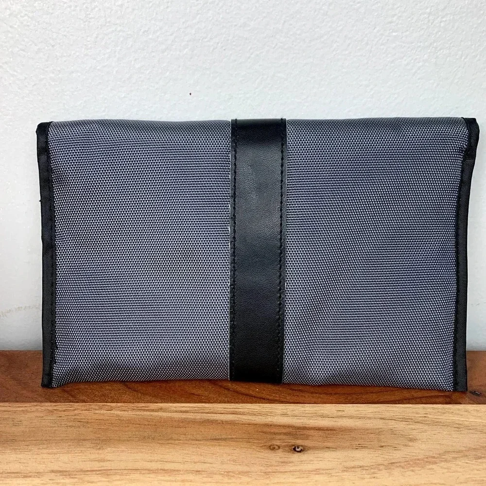 Viktor & Rolf Cosmetics Bag Small Zip Pouch Grey Black Buckle Makeup Travel Case